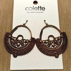 COLETTE by Colette Hayman Copper Tone Bohemian  Drop Earring NEW WITH TAG